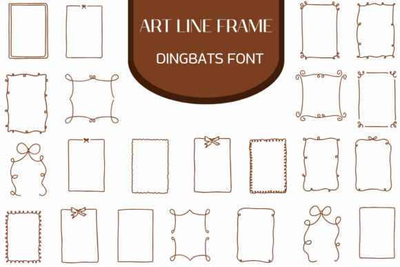 Art Line Frame Font for Web Design