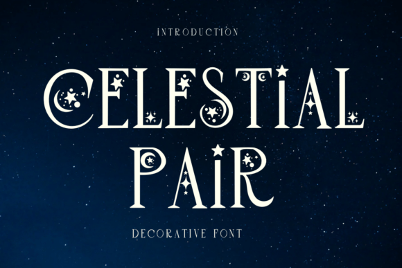 Celestial Pair: A Magical Decorative Font for Editorial Design