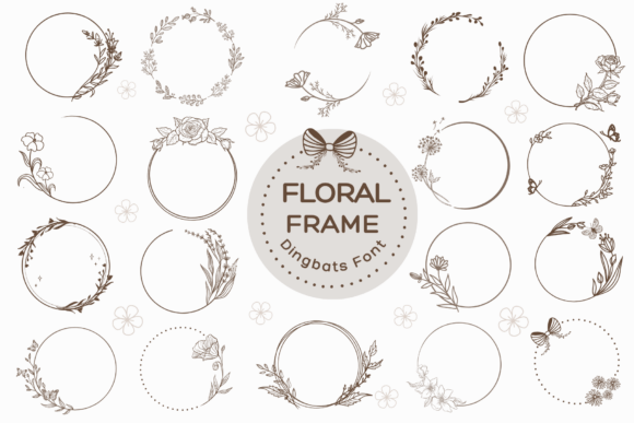Floral Frame Font for Elegant Editorial Design
