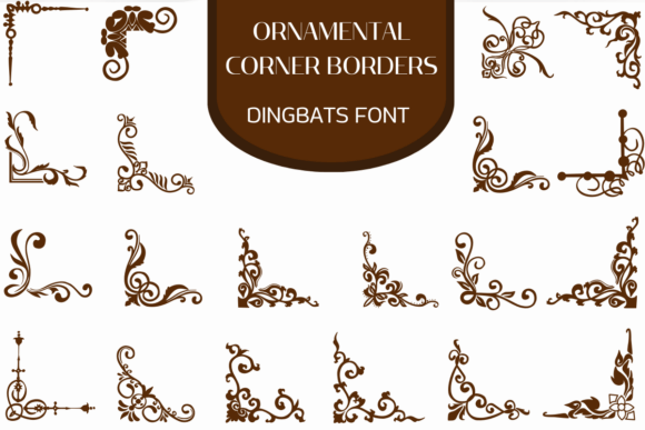 Ornamental Corner Borders Font for Editorial Design