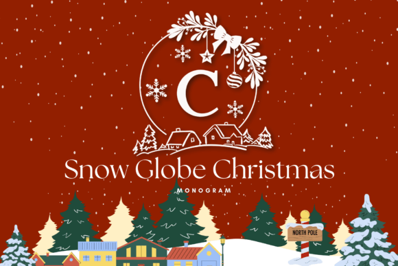 Snow Globe Christmas Monogram Font