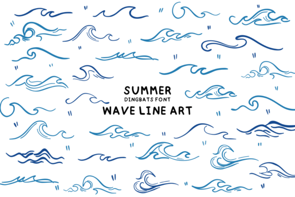 Summer Wave Line Art Font for Crafters
