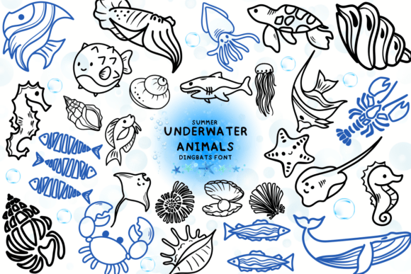 Underwater Animals Font for Web Design